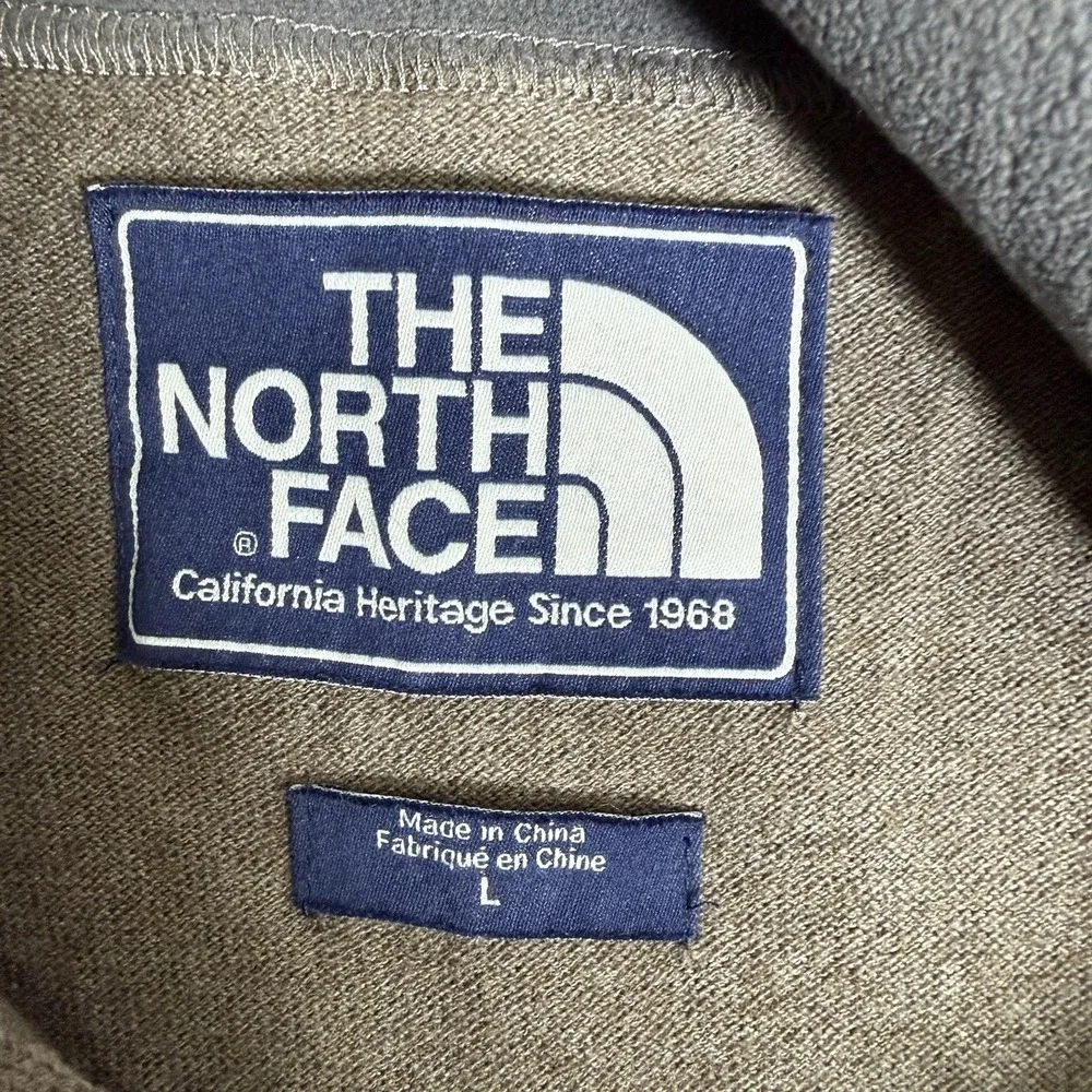 The North Face Sweater Men's Large Brown Wool Blend 1/4 Zip Long Sleeve‎